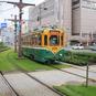 【私の街の路面電車】桜島をバックに緑化された軌道を行き交う鹿児島市電