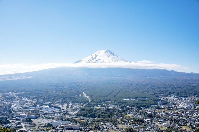 ～河口湖～富士山パノラマロープウェイの山頂、展望台からの眺め