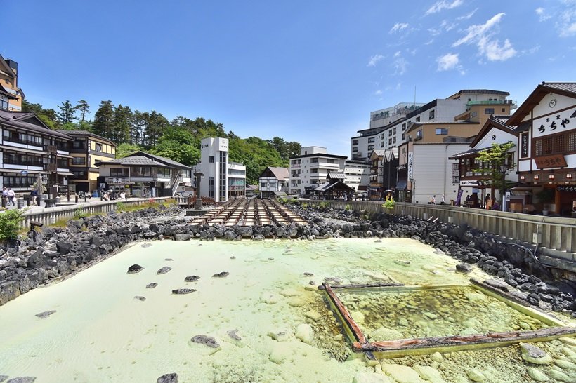 草津温泉を象徴する湯畑