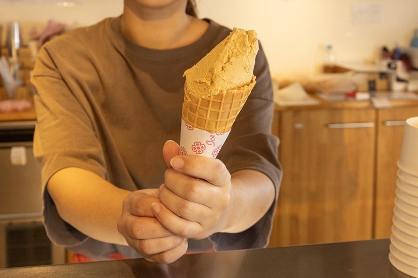 チーズを使ったジェラートも人気（高秀牧場ミルク工房）